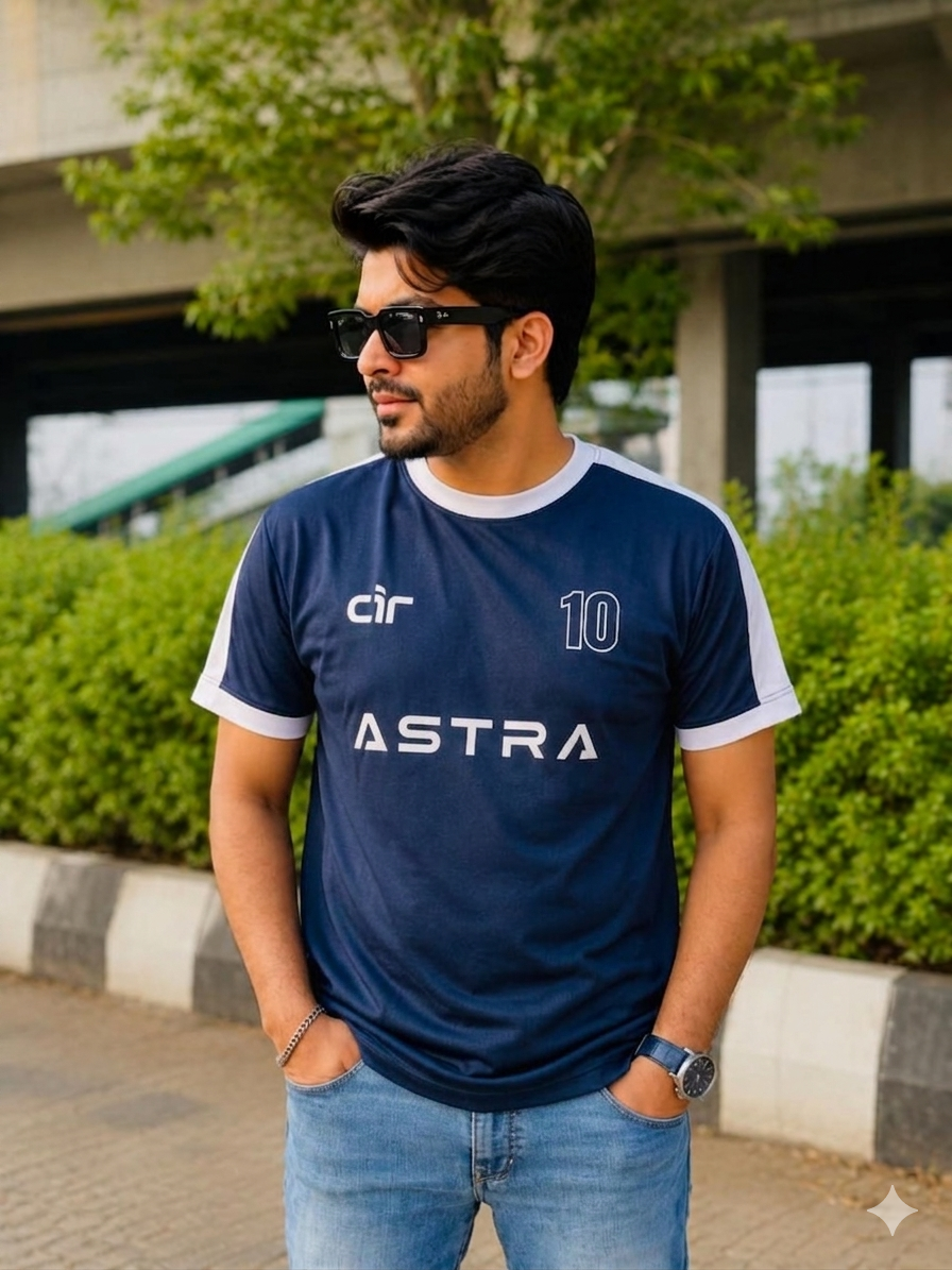 Astra 10 Navy Jersey T-Shirt - Style 4